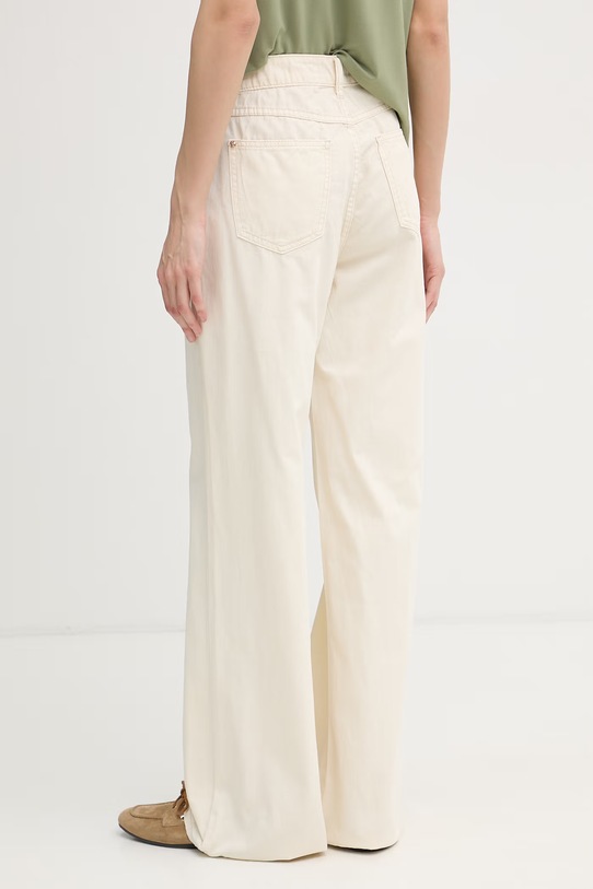 Oblečenie Gaudi nohavice wide leg dámske bavlnené 611BD25013 béžová