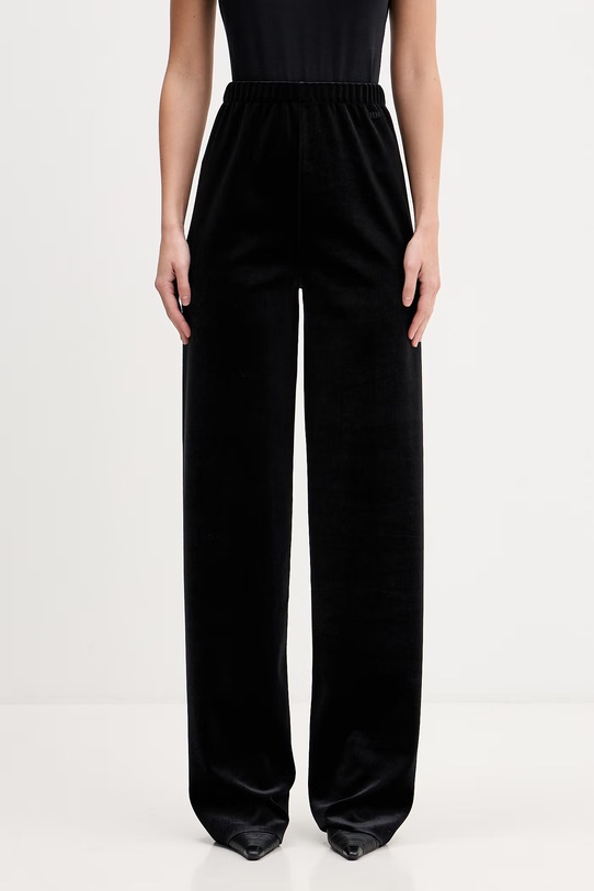 VETEMENTS spodnie welurowe dzianina czarny WE76PA420B