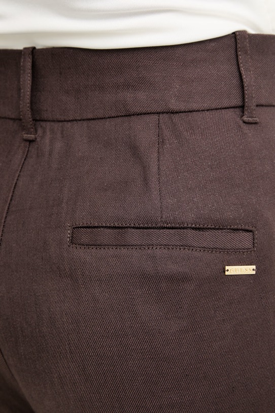 Guess παντελόνι ίσιο γυναικείο με λινό CARLA καφέ W6GB43.W2840