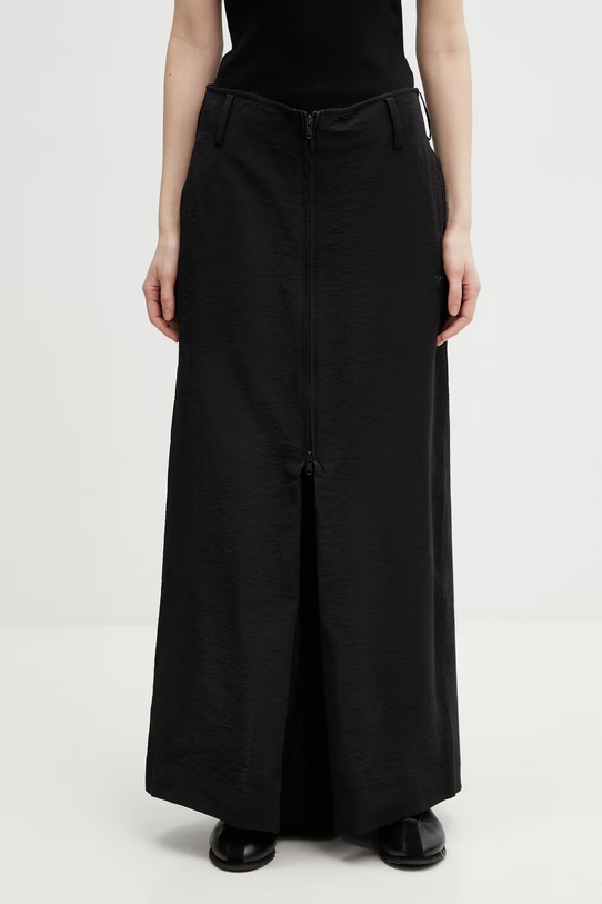 Y-3 W UT WIDE PANTS spodnie z domieszką lnu damskie czarny KG3562