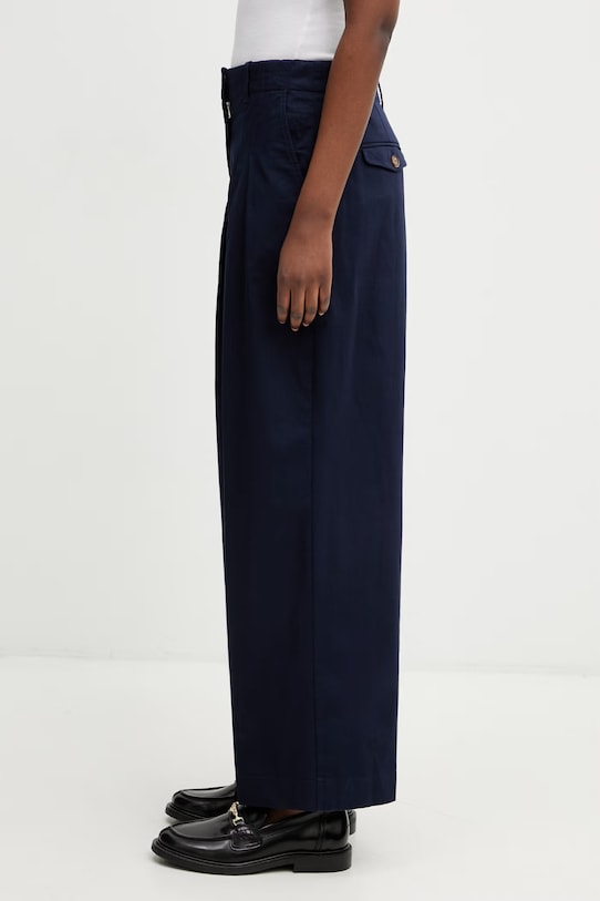 Lacoste spodnie bawełniane z elastanem damskie HF0205 granatowy SS26