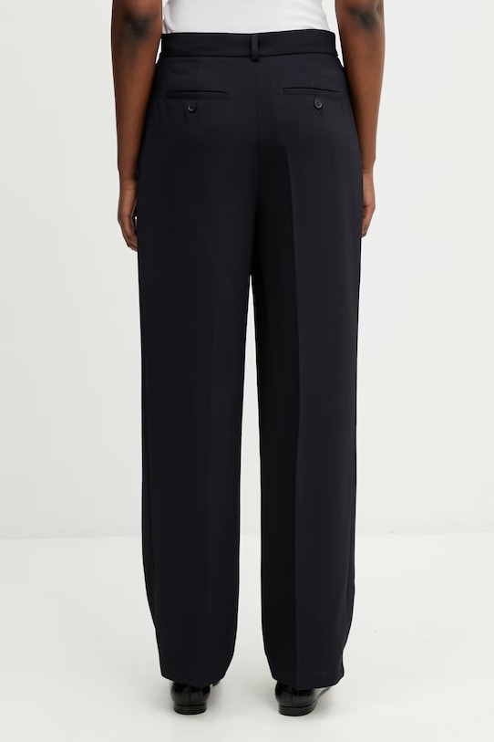 Odzież Lacoste spodnie garniturowe damskie HF0246 granatowy