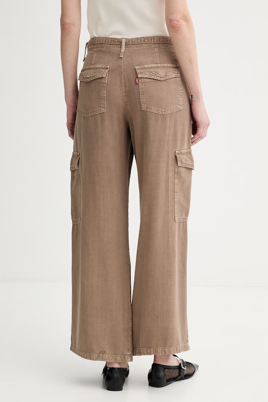 Odzież Levi's spodnie damskie z lyocellem BAGGY DAD CARGO 003IN.0006 brązowy