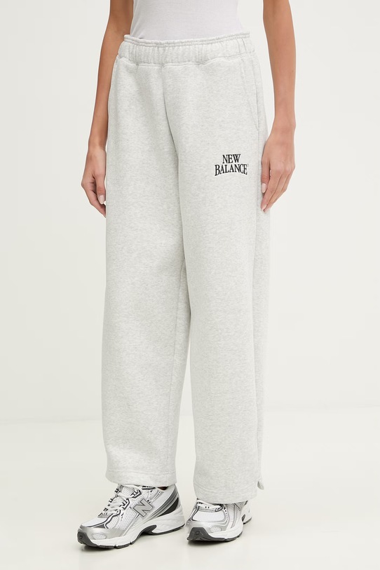 New Balance spodnie dresowe damskie Fleece szary WB61W1DZAHH