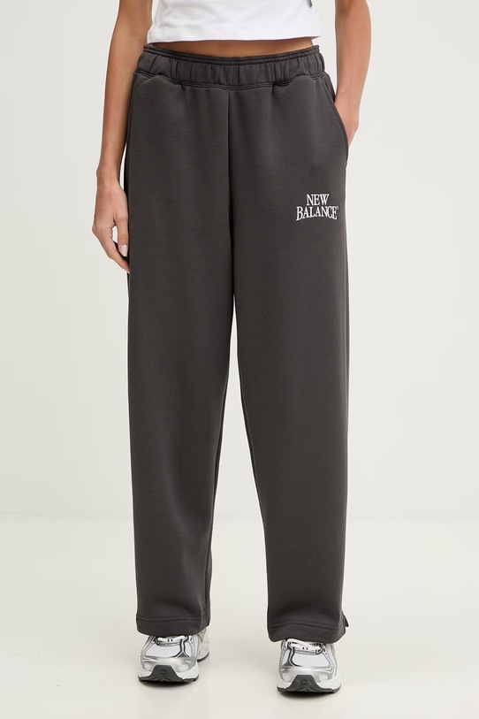 New Balance spodnie dresowe damskie Fleece szary WB61W1DZABR
