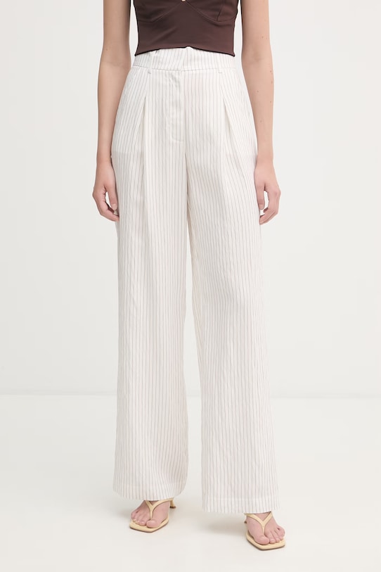 Patrizia Pepe spodnie damskie z wiskozą biały 2P1782.A766