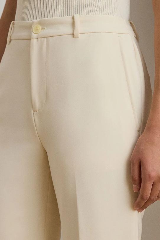 Lauren Ralph Lauren spodnie straight damskie beżowy 200P08857