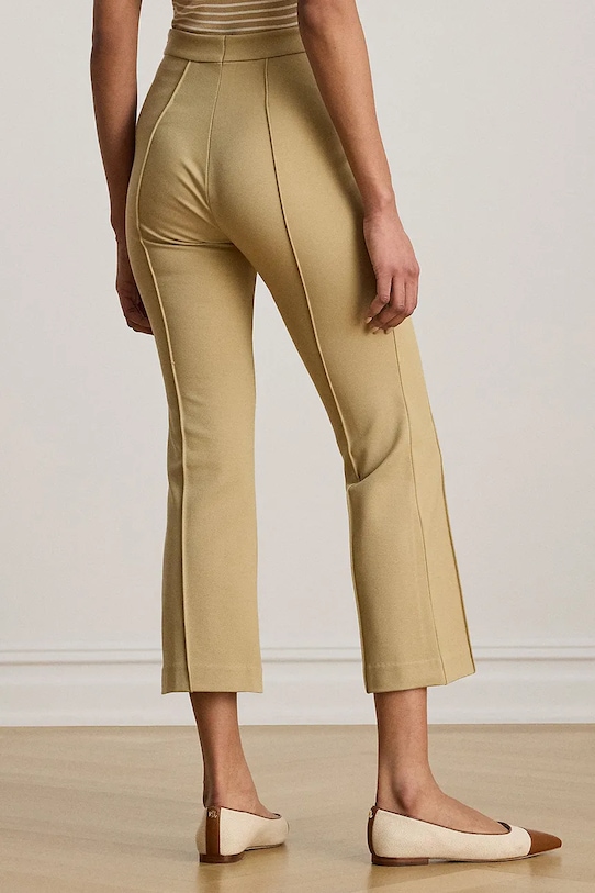 Lauren Ralph Lauren spodnie damskie z wiskozą 200P09085 beżowy SS26