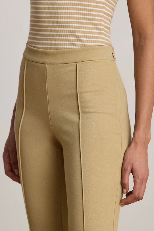 Lauren Ralph Lauren spodnie damskie z wiskozą beżowy 200P09085