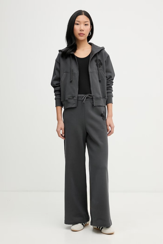 Marimekko Παντελόνι επίσημο γυναικείο βαμβακερό 095059 γκρί SS26