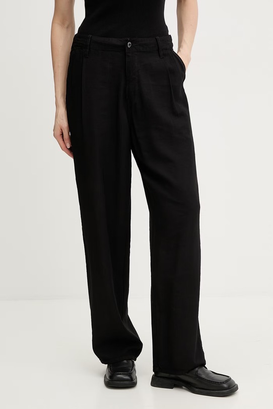 G-Star spodnie damskie z wiskozy Pleated chino czarny D29111.E393