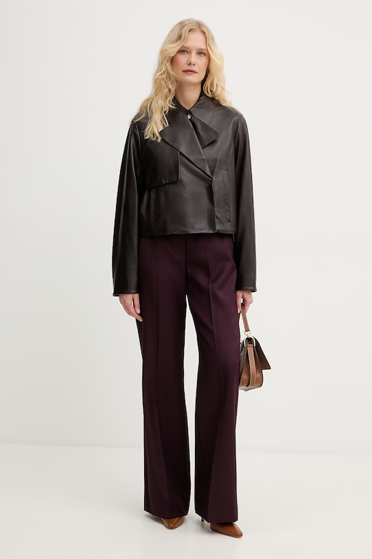 Max&Co. spodnie damskie z dodatkiem wełny MCOESTROSO 2616131032200 fioletowy SS26