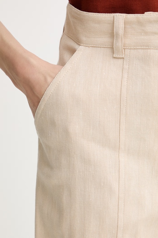 Max&Co. nohavice dámske s ľanom MCOGIURATO béžová 2616131034200