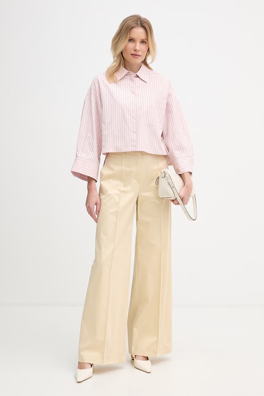 Max&Co. spodnie damskie bawełniane z elastanem MCOVERTICE 2616131044200 beżowy SS26