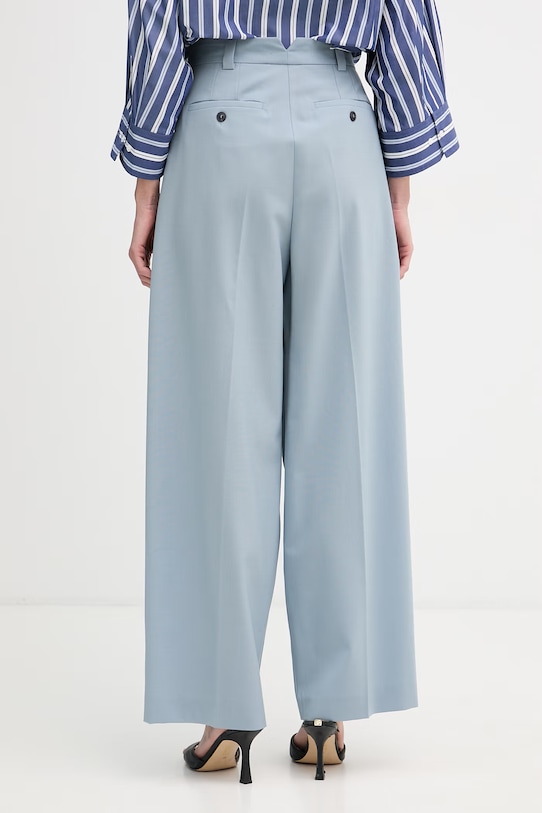 Oblečenie Max&Co. Oblekové nohavice dámske s vlnou MCOFONTE 2616131063200 modrá