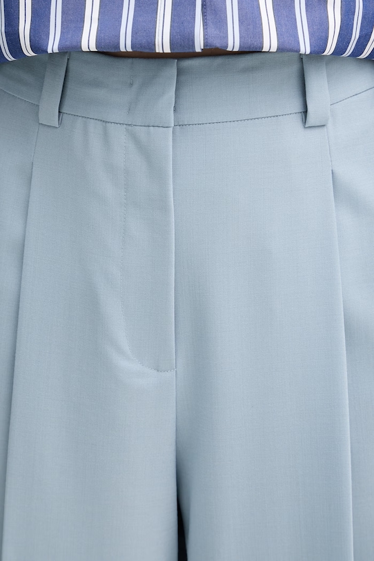 Max&Co. Oblekové nohavice dámske s vlnou MCOFONTE modrá 2616131063200