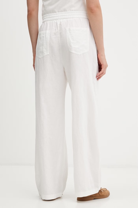 Odzież Tommy Jeans spodnie damskie z lnem DW0DW22285 biały