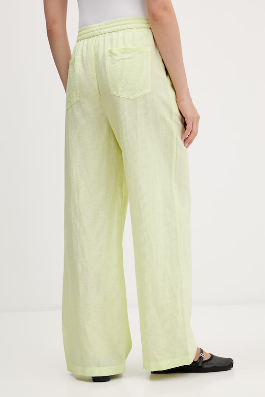 Oblečenie Tommy Jeans nohavice dámske s ľanom DW0DW22285 zelená