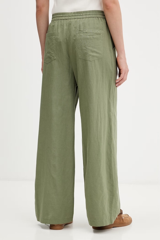 Odzież Tommy Jeans spodnie damskie z lnem DW0DW22285 zielony