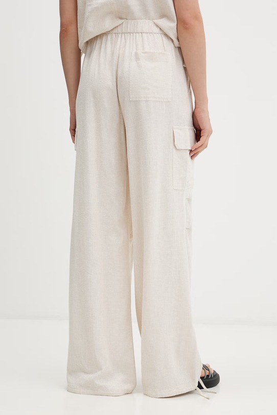 Odzież Tommy Jeans spodnie damskie z lnem DW0DW22290 beżowy