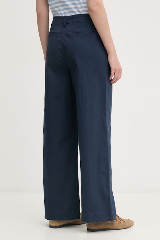 Oblečenie U.S. Polo Assn. dámske nohavice s bavlnou FULL LENGTH WIDE LEG WUP2260 tmavomodrá