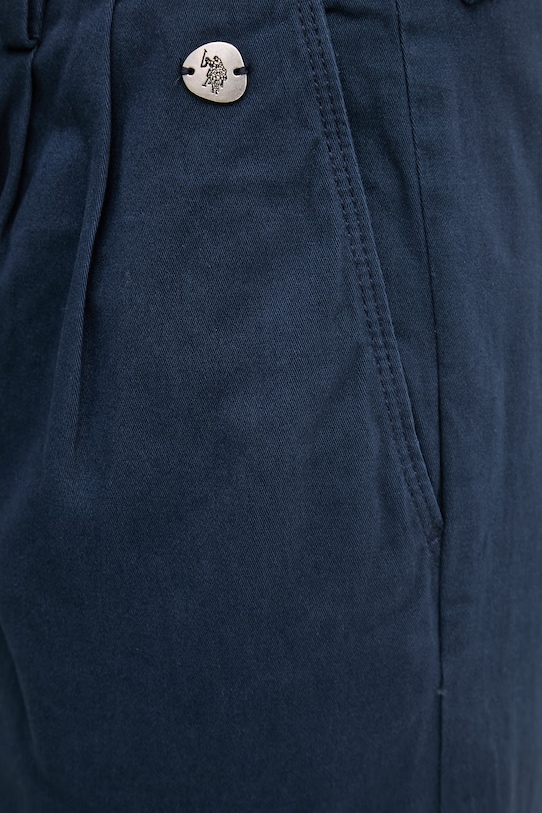 U.S. Polo Assn. dámske nohavice s bavlnou FULL LENGTH WIDE LEG tmavomodrá WUP2260