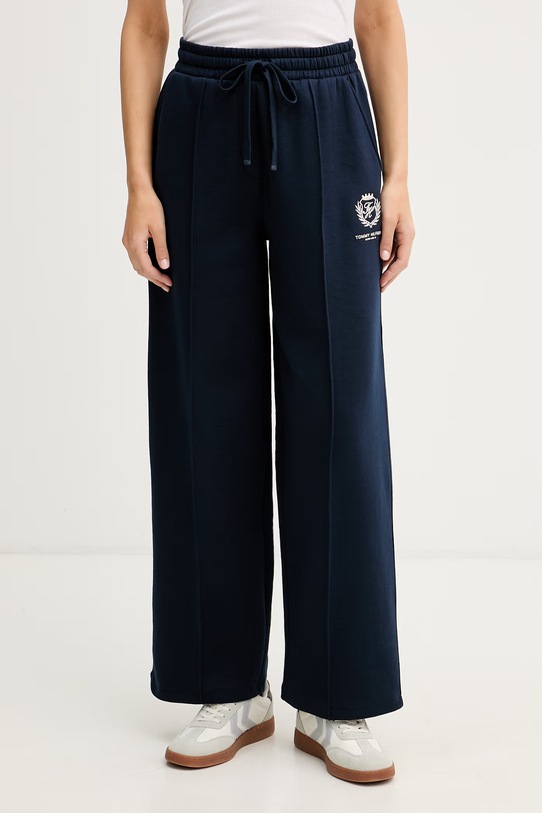 Tommy Hilfiger teplákové nohavice dámske s bavlnou tmavomodrá WW0WW48764