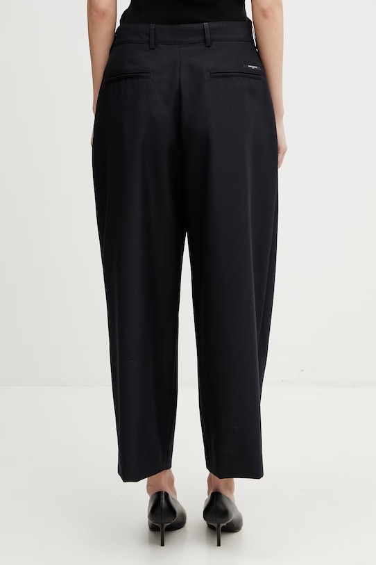 Odzież Maison Kitsuné Carrot spodnie z dodatkiem wełny damskie QW01107WT3031 granatowy