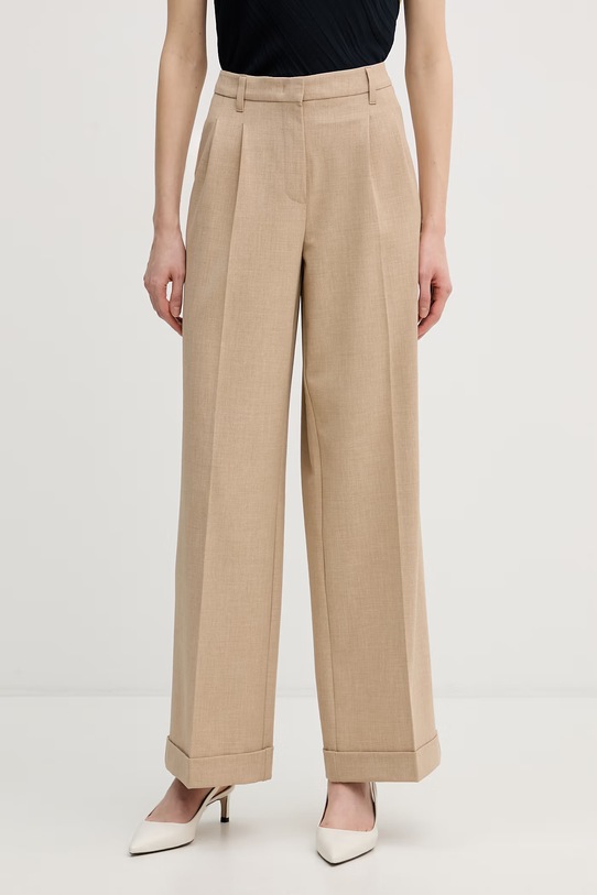 Marc Aurel spodnie straight damskie beżowy 1224A11085