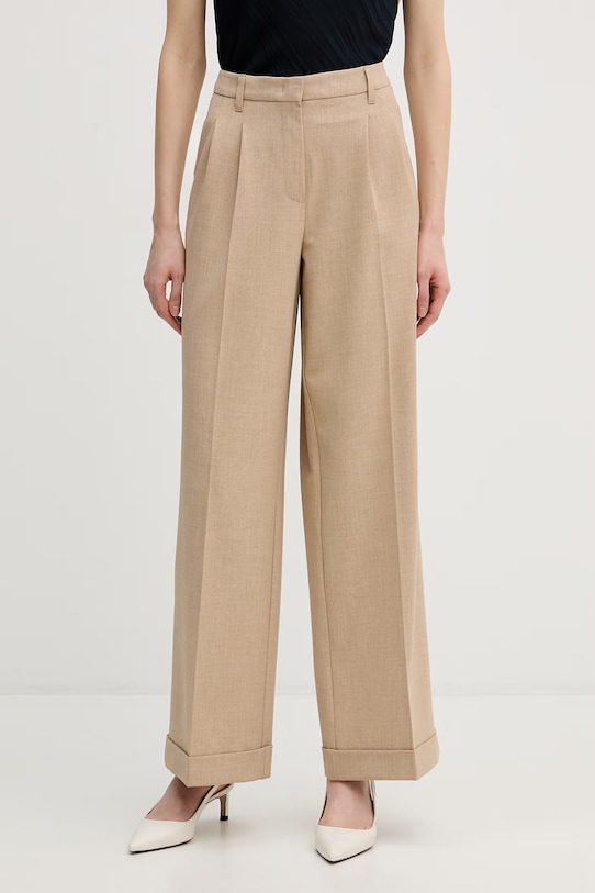 Marc Aurel spodnie straight damskie beżowy 1224A11085
