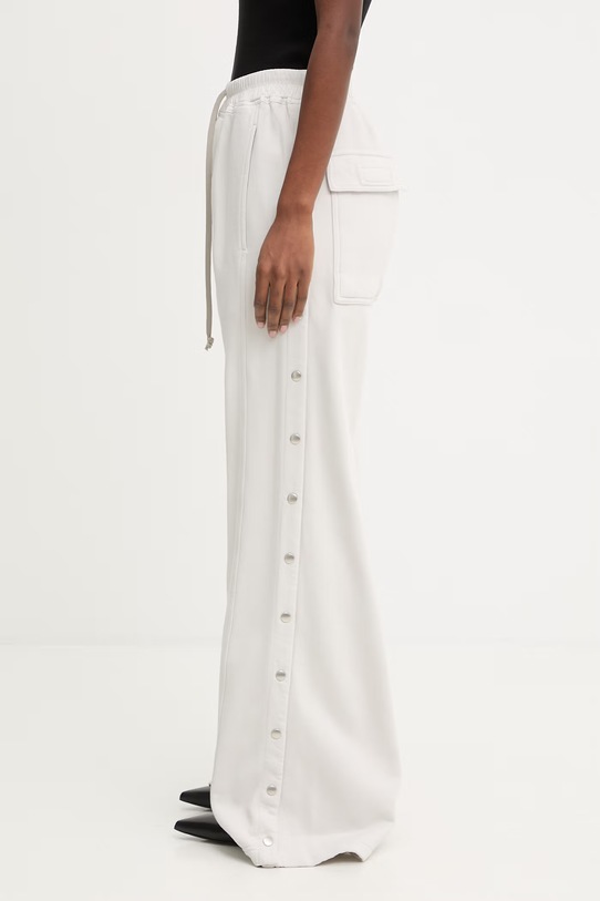 Rick Owens DRKSHDW Wide Pusher spodnie dresowe bawełniane damskie DS01F4336.F beżowy SS26