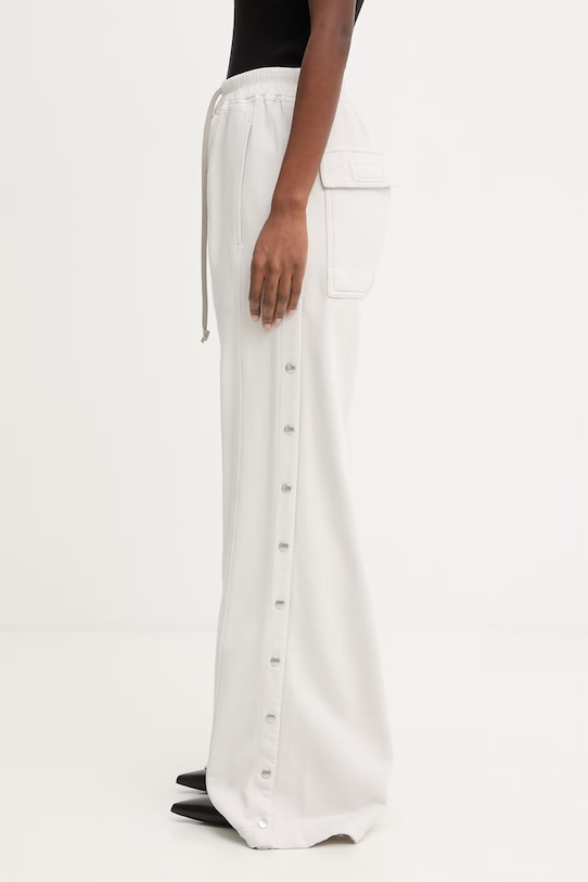 Rick Owens DRKSHDW Wide Pusher spodnie dresowe bawełniane damskie DS01F4336.F beżowy SS26