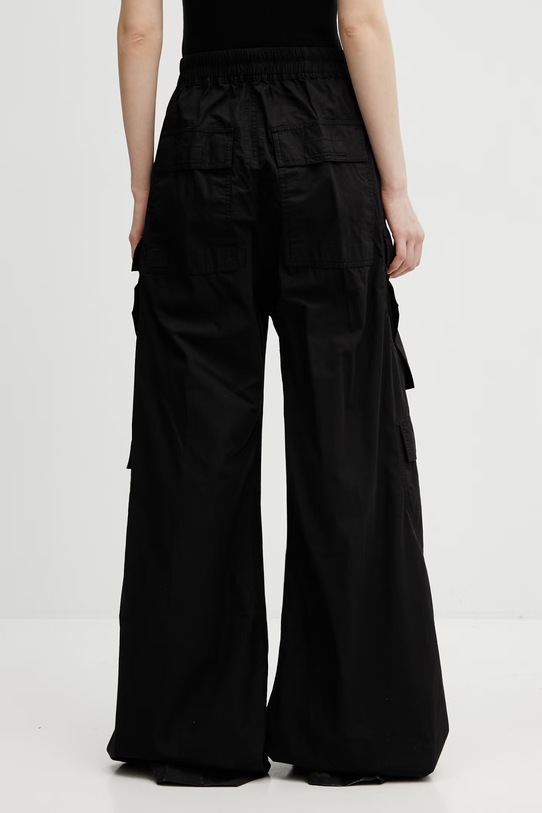 Odzież Rick Owens DRKSHDW Double Cargo Jumbo spodnie bawełniane damskie DS01F4324.CR czarny