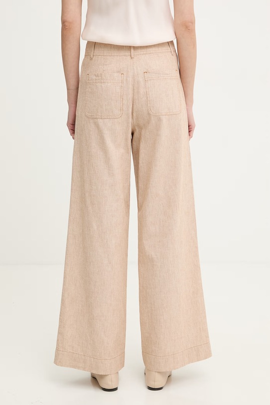 Odzież Sessun spodnie wide leg damskie bawełniane 26207004 beżowy
