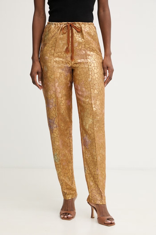 Forte Forte spodnie damskie z wiskozą złoty 14801.my.pants