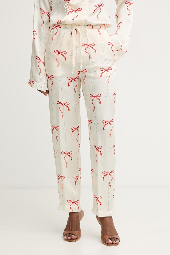 Forte Forte spodnie damskie z wiskozy beżowy 14913.my.pants