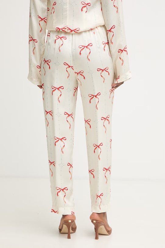 Odzież Forte Forte spodnie damskie z wiskozy 14913.my.pants beżowy