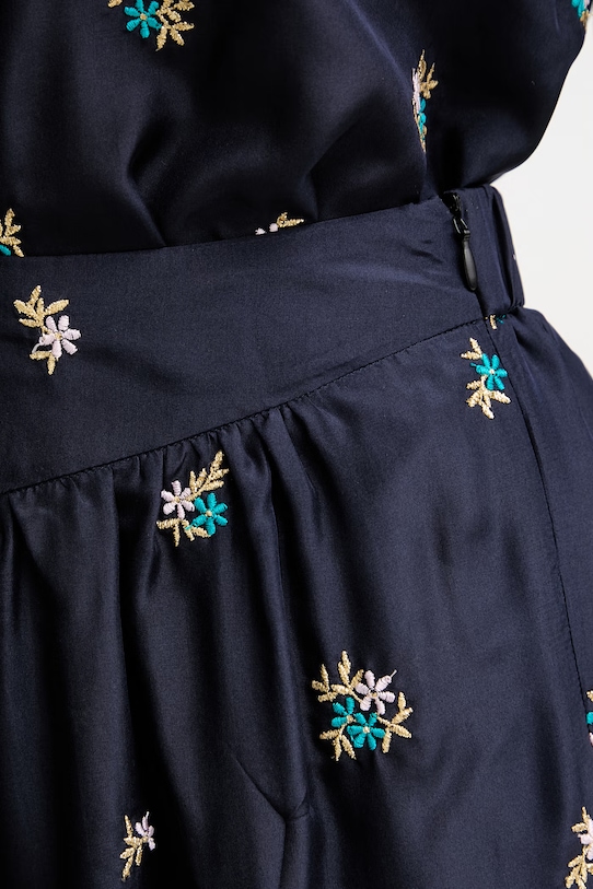 Forte Forte hlače ženske svilene mornarsko modra 14869.my.pants