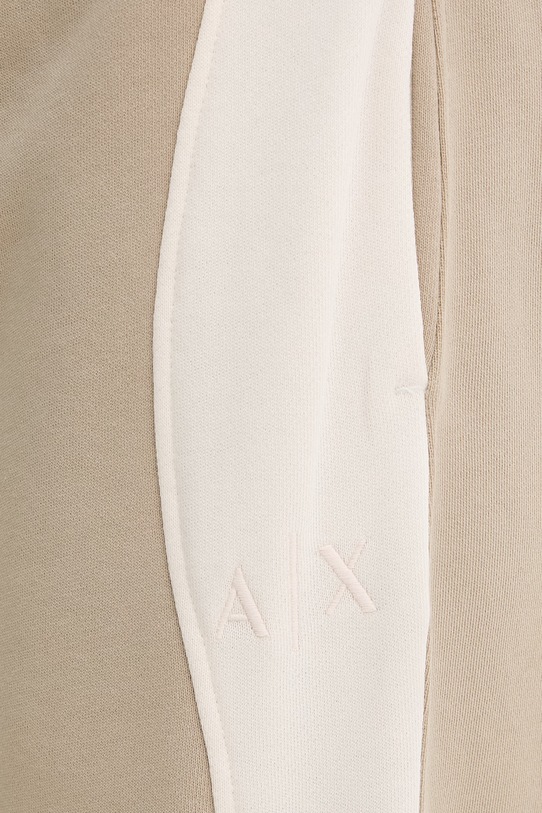 Armani Exchange spodnie dresowe damskie bawełniane beżowy XW001743.AF14284