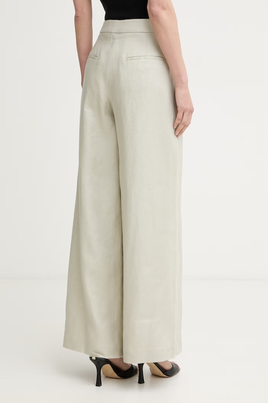 Odzież Armani Exchange spodnie damskie lniane XW001982.AF21530 beżowy