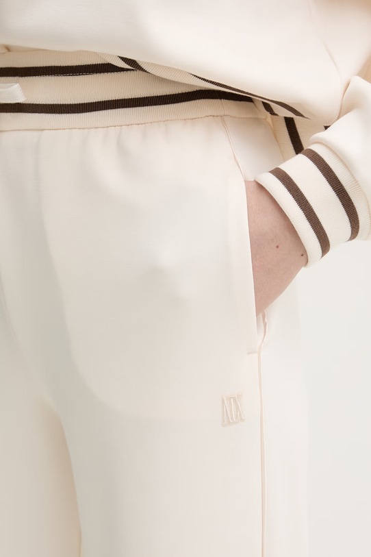 Armani Exchange spodnie dresowe damskie z wiskozą beżowy XW002073.AF10804