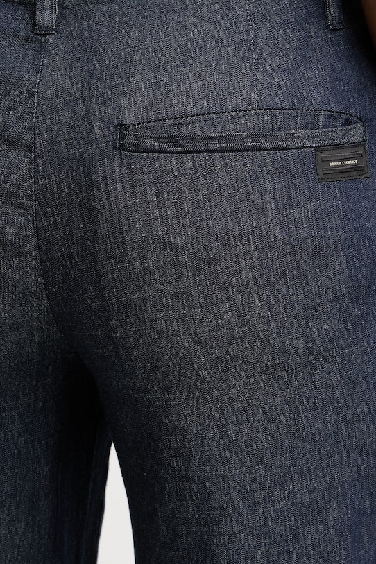 Armani Exchange spodnie damskie bawełniane granatowy XW002257.AF21337