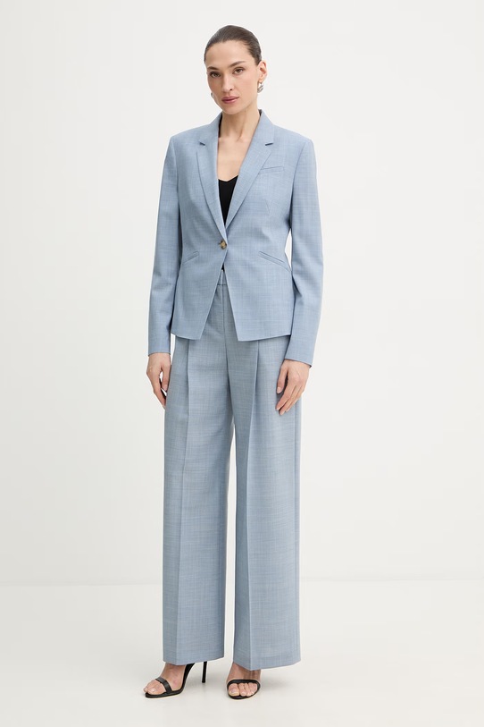 Μάλλινο παντελόνι BOSS Tiana4 50554965 μπλε SS26