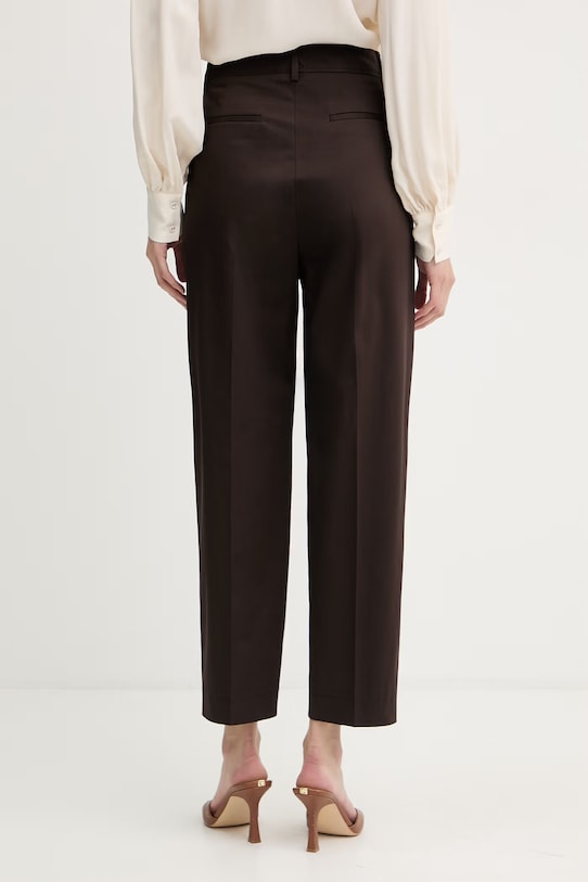 Odzież BOSS spodnie damskie z bawełną Tecarino2 50555621 brązowy