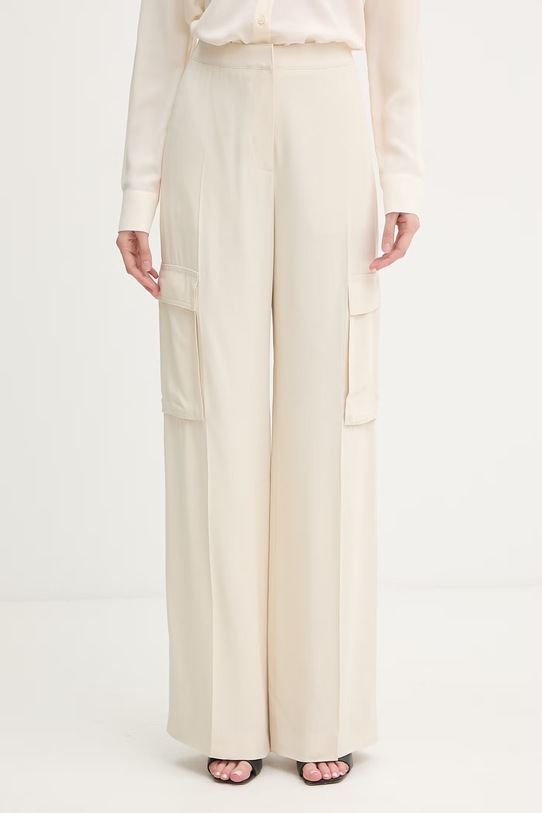 BOSS spodnie cargo damskie z wiskozą Tianamia1 beżowy 50556626