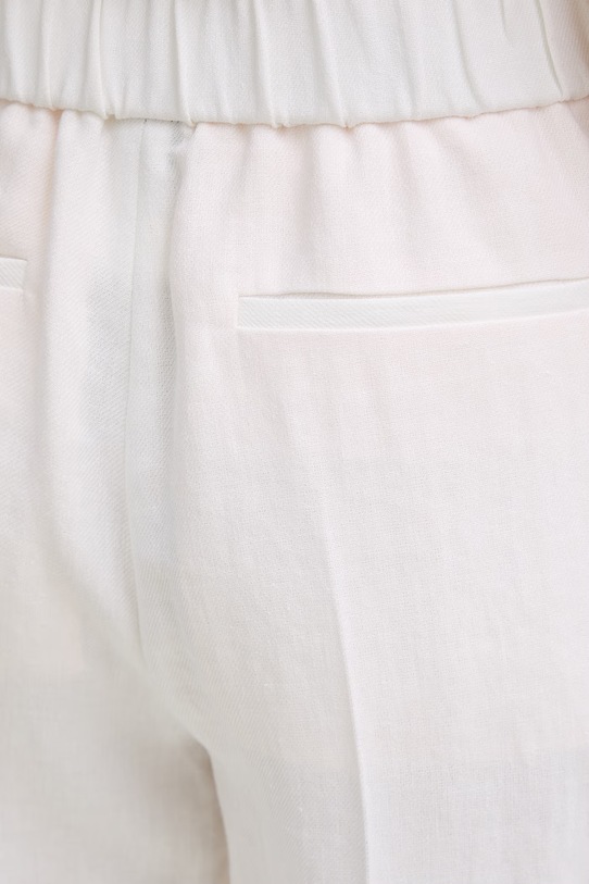 BOSS szorty damskie z lnem Tianala beżowy 50557429