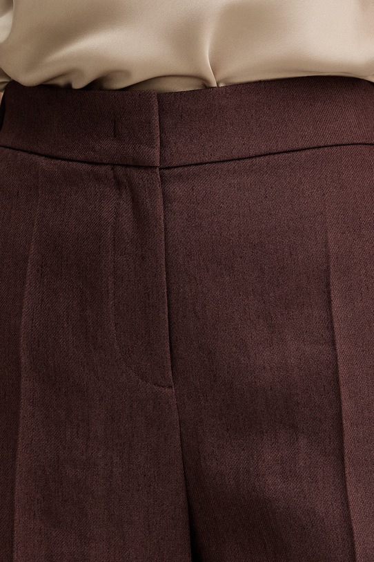 BOSS šortky dámske s ľanom Tianala hnedá 50557429