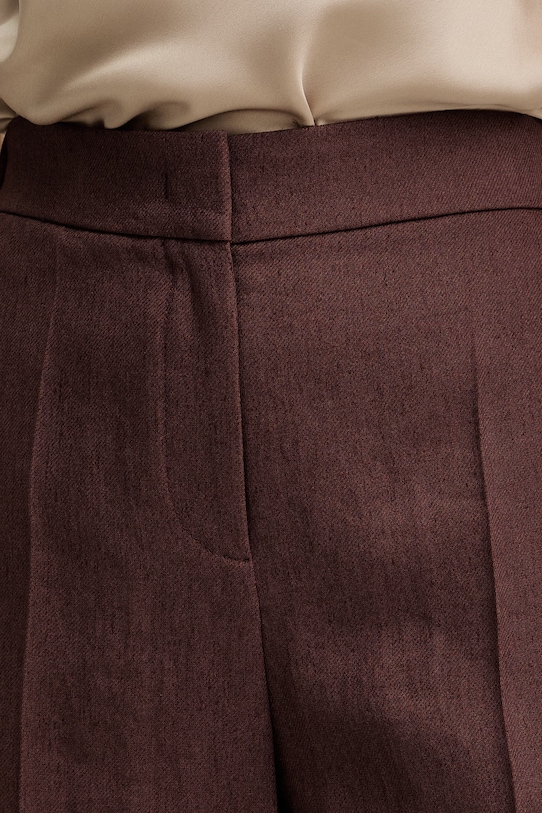 BOSS šortky dámske s ľanom Tianala hnedá 50557429