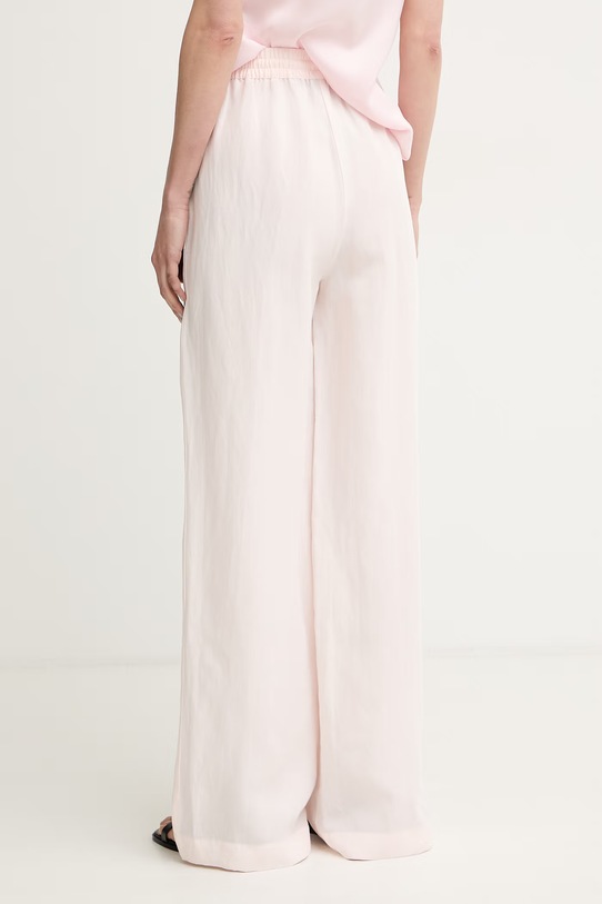 Odjeća BOSS hlače za žene s dodatkom lana Tavati2_TI 50562213 roza