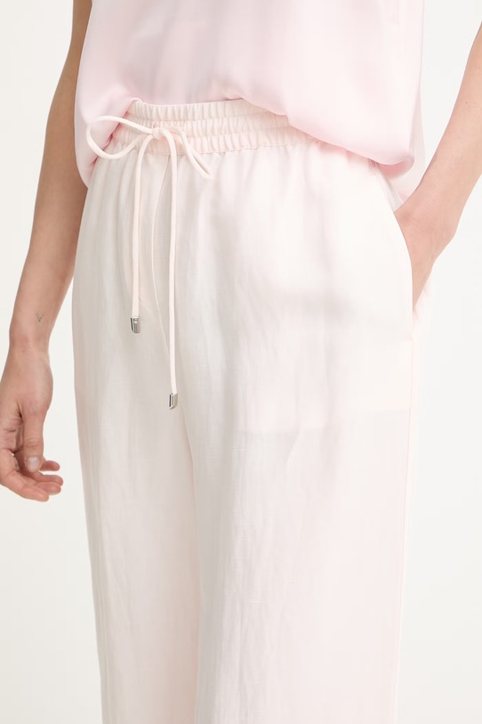 BOSS hlače za žene s dodatkom lana Tavati2_TI 50562213 roza